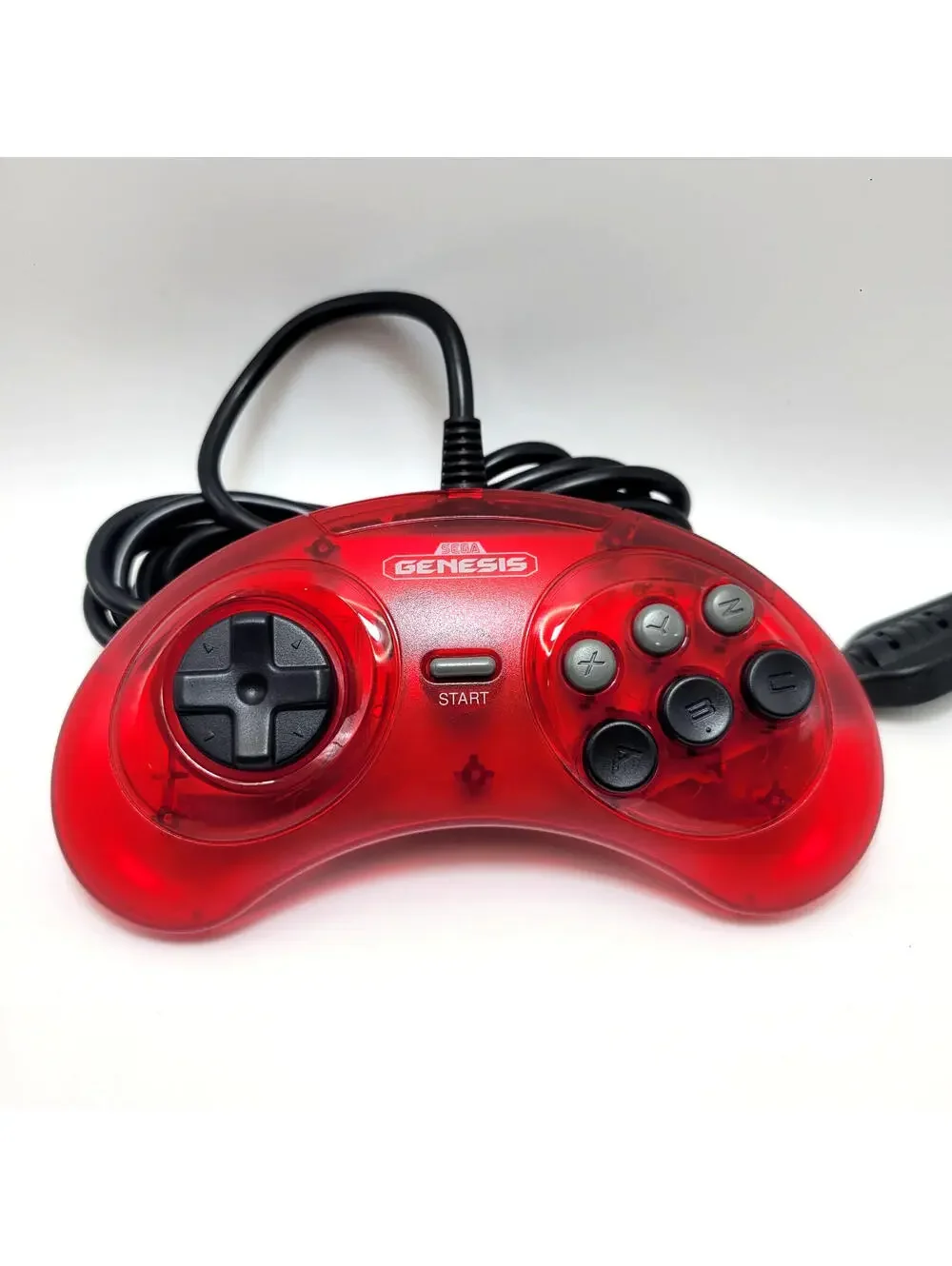 Retro-Bit Official Sega Genesis 6-Button Controller Pad for Sega Genesis - Red